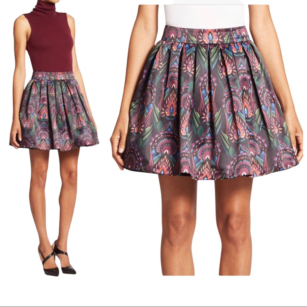 NWT Alice & Olivia $330 Stora Pleated Pouf Skirt